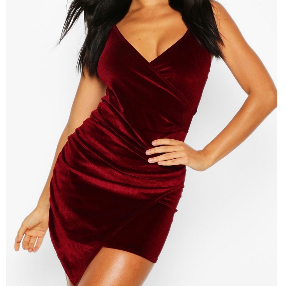 Velvet Maroon Mini Dress
